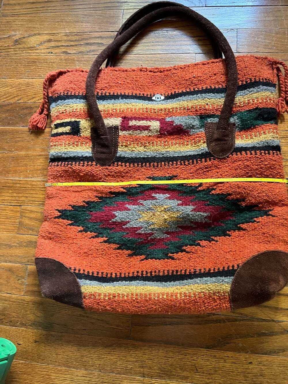 El Paso Saddleblanket Co. Handmade Wool Aztec Southwestern Woven Tote Bag Boho W